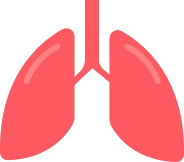 Ciğerleri düz çizgi ikonu. İnsan iç organının ince piktogramı, akciğer kliniğinin ana hatları.