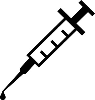 İğne için şırınga imzala. Beyaz arka planda izole edilmiş sembol şırıngası. Düz dizayn. Vektör illüstrasyon Prin