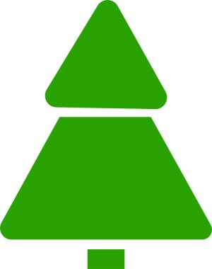 Beyaz arka planda mutlu noel ağacı simgesi. Noel ağacı yeşil vektörü düz bir şekilde. Mutlu Noeller ve mutlu yıllar. Mutlu tatil metinleri ve logoları.