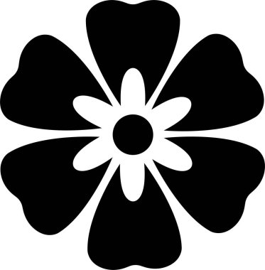 Bahar çiçeği siyah vektörü izole ve beyaz arkaplanda. İlkbahar mevsimi için papatya ve ayçiçeklerinin grafik elementleri ve dekorasyonları .