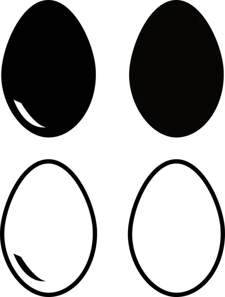 Set Egg Icon Shape Easter Design Logo Symbol Silhouette Vector — Stock Vector