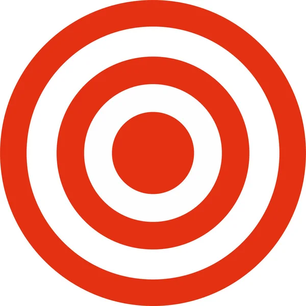 Red Target Goal Icon Archery Target Isolated White Background Vector — Stock Vector