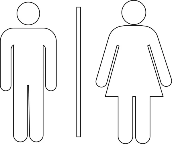 Ikona Toalety Muž Žena Symbol Koupelna Vektor Izolovaný Bílém Pozadí — Stockový vektor
