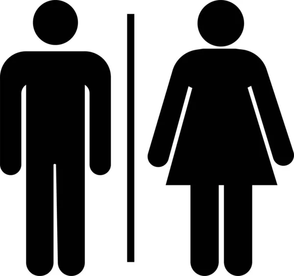 Icona Toilette Simbolo Uomo Donna Vettore Bagno Isolato Sfondo Bianco — Vettoriale Stock