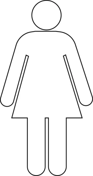 Toalett Ikon Kvinna Symbol Badrum Vektor Isolerad Vit Bakgrund Ikonsamling — Stock vektor