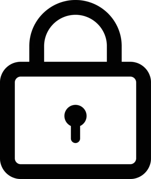 Lock Ikon Gyűjtemény Zárt Fekete Vonal Ikon Lapos Biztonsági Szimbólum — Stock Vector