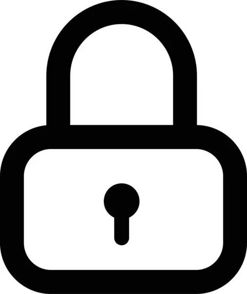Lock Ikon Gyűjtemény Zárt Fekete Vonal Ikon Lapos Biztonsági Szimbólum — Stock Vector