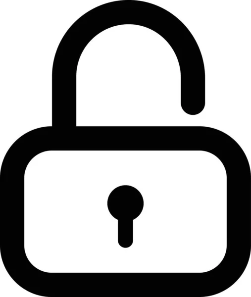 Lock Ikon Gyűjtemény Nyissa Fekete Vonal Ikonját Lapos Biztonsági Szimbólum — Stock Vector
