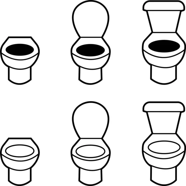 Bathroom Toilet Icons Set Different Style Vector Collection Black Toilet — Stock Vector