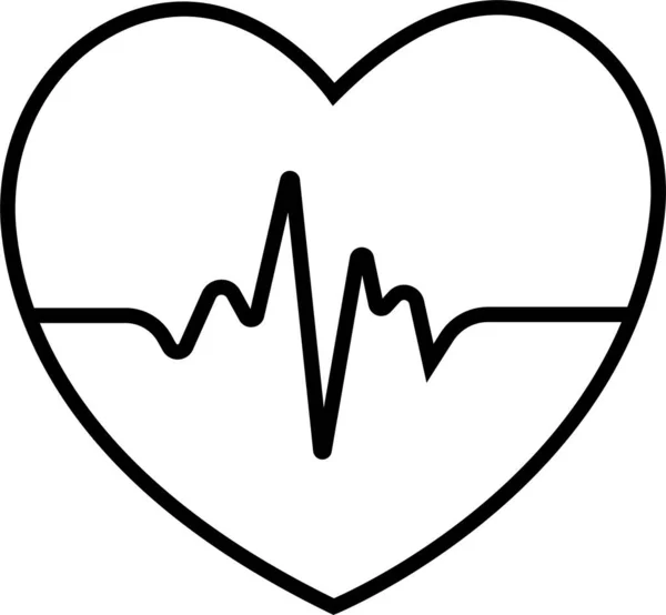 Szívverés Piros Fehér Színek Magányos Szívverés Kardiogram Gyönyörű Egészségügyi Ellátás — Stock Vector
