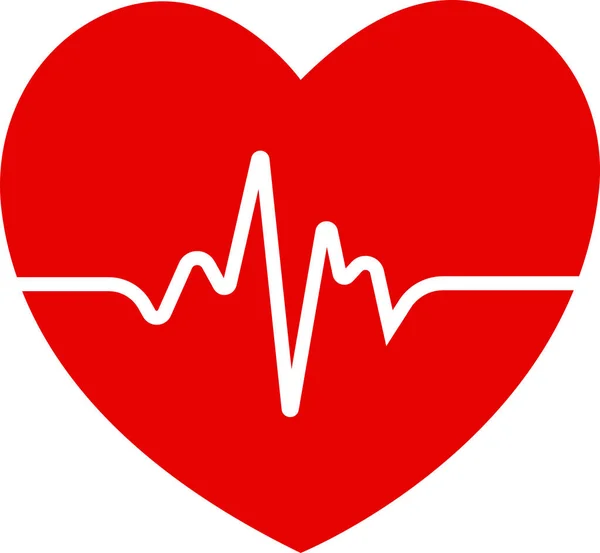Pulso Cardíaco Cores Vermelhas Brancas Batimento Cardíaco Solitário Cardiograma Belos —  Vetores de Stock