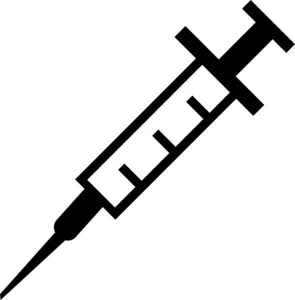 Underteckna Sprutan För Injektion Symbol Spruta Isolerad Vit Bakgrund Platt — Stock vektor