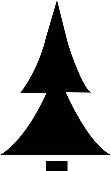Frohe Weihnachtsbaum Ikone Auf Weißem Hintergrund Weihnachtsbaum Schwarzer Vektor Flachen — Stockvektor