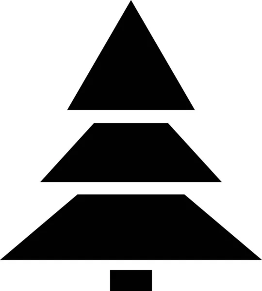 Merry Christmas Tree Icon White Background Christmas Tree Black Vector — Stock Vector