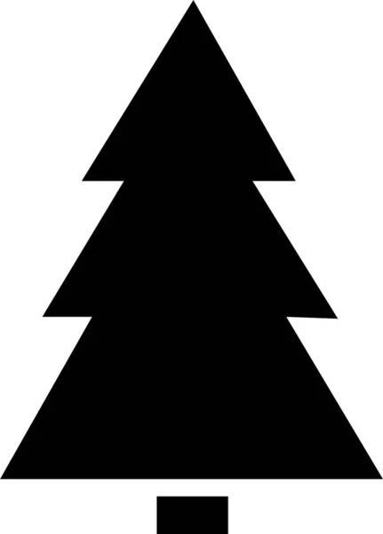 Veselé Vánoční Stromek Ikona Bílém Pozadí Vánoční Stromeček Černý Vektor — Stockový vektor