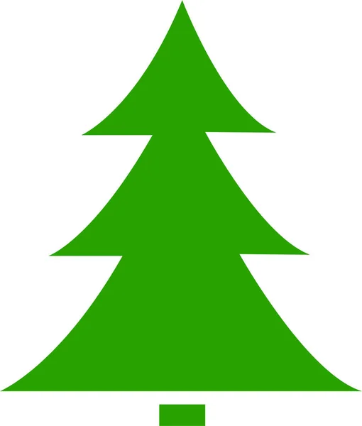 Boldog Karácsonyfa Ikon Fehér Háttér Karácsonyfa Zöld Vektor Lapos Stílusban — Stock Vector