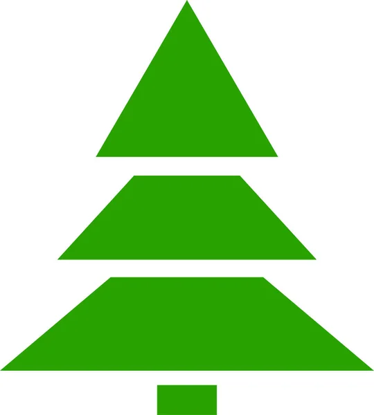God Jul Gran Ikon Vit Bakgrund Julgran Grön Vektor Platt — Stock vektor