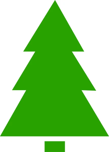 Веселая Елочка Белом Фоне Рождественская Елка Зеленый Вектор Плоском Стиле — стоковый вектор
