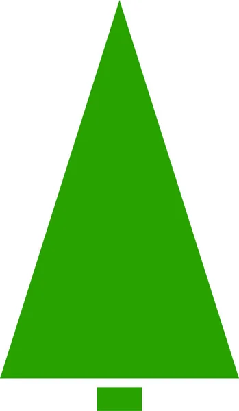 白い背景のメリークリスマスツリーアイコン フラットスタイルのクリスマスツリーグリーンベクター メリークリスマスと幸せな新年 ハッピーホリデーテキストとロゴ — ストックベクタ