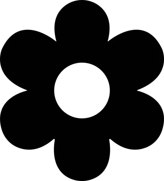 Άνοιξη Λουλούδι Μαύρο Διάνυσμα Απομονωμένο Και Λευκό Φόντο Από Μαργαρίτα — Διανυσματικό Αρχείο