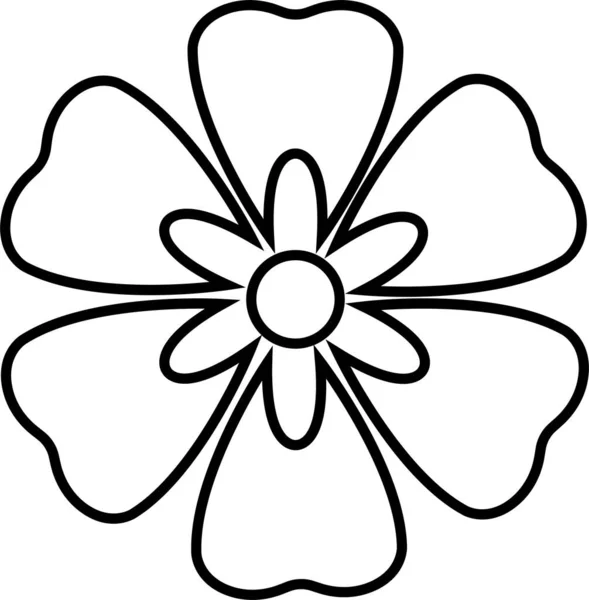Spring Flower Line Vector Isolated White Background Daisy Sunflowers Spring — Stock Vector