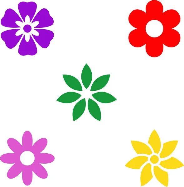 Весенние Цветы Красочные Векторные Комплекты Изолированы Белом Фоне Коллекция Ромашки — стоковый вектор