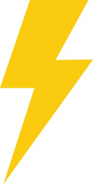 Sarı yıldırım. Thunderbolt düz stil - hisse senedi vektörü. Elektrik vektör simgesi, izole edildi. Şimşek çakması. Flash simgeleri koleksiyonu. Bolt logosu. Elektrik sembolü.