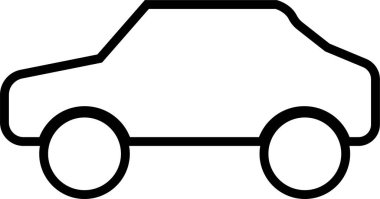 Araba yan hat ikonu. Basit taslak biçim işareti sembolü. Otomobil, manzara, spor, yarış, ulaşım konsepti. Vektör beyaz arkaplanda izole edildi. EPS 10