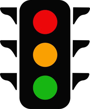 Trafik ışıkları. Düz sinyal simgesi. Semaphore tasarım Vektörü. Uygulamalar ve web siteleri için kırmızı, sarı ve yeşil renkli ışık sinyali ve doğrusal simge koleksiyonu.