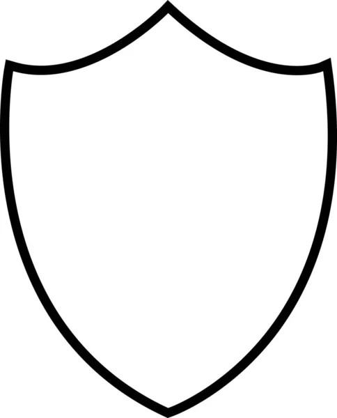 Escudos Icono Lineal Negro Signos Icono Escudo Seguridad Elementos Diseño — Vector de stock