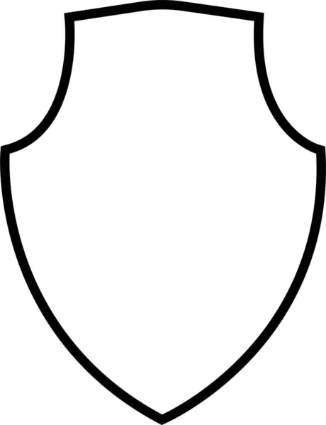 护盾黑色直线图标 安全盾图标标志 安全和保护向量概念的设计元素 白色背景上孤立的固体象形文字符号 — 图库矢量图片