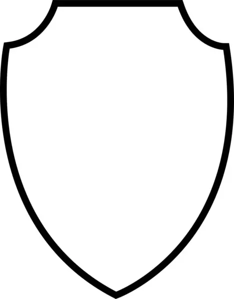 护盾黑色直线图标 安全盾图标标志 安全和保护向量概念的设计元素 白色背景上孤立的固体象形文字符号 — 图库矢量图片