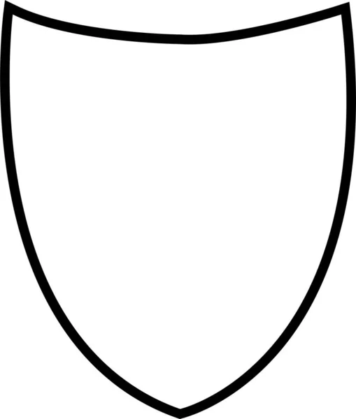 Щиты Черной Линейной Иконки Знаки Значка Щита Безопасности Конструктивные Элементы — стоковый вектор