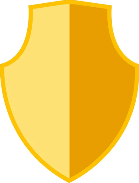 护盾黄色图标 防伪彩色图标标志 安全和保护向量概念的设计元素 填充平面符号 实心象形文字 在白色背景上隔离 — 图库矢量图片