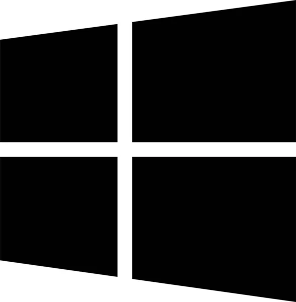 Microsoft Schwarzes Fenster Logo Sammlung Des Markenlogos Des Realistischen Fensterbetriebssystems — Stockvektor