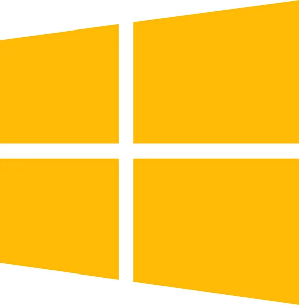 Logo Microsoft Żółte Okno Kolekcja Realistycznego Systemu Operacyjnego Okien Marki — Wektor stockowy