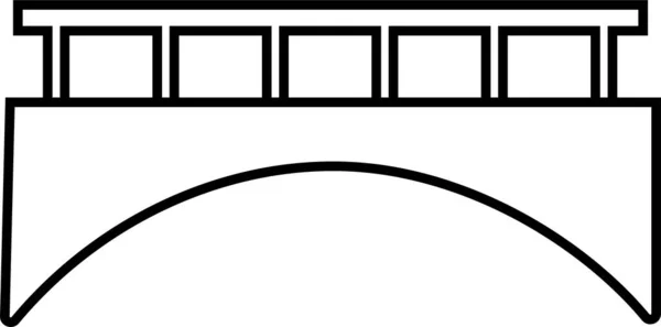 图标各种桥 具有可编辑笔划的线条 建筑符号集合 建筑符号或标志 捆绑拱门 缆绳无论在什么地方都保持隔离 — 图库矢量图片