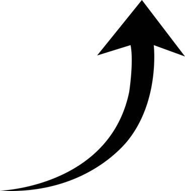 Siyah Ok simgesi şeffaf arkaplanda izole edildi. İş planı vektörü için çizim ok tasarımı, düz ok web sitesi ve uygulama için eğri işaret etti.