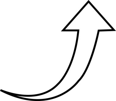 Siyah Ok simgesi şeffaf arkaplanda izole edildi. İş planı vektörü için ok tasarımı taslağı. Satır düzenlenebilir vuruş oku web sitesi ve uygulama için yön eğriliği işaretini gösterdi.