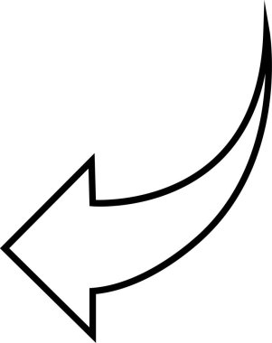 Siyah Ok simgesi şeffaf arkaplanda izole edildi. İş planı vektörü için ok tasarımı taslağı. Satır düzenlenebilir vuruş oku web sitesi ve uygulama için yön eğriliği işaretini gösterdi.