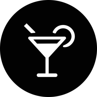 Bar kokteyli ikonu siyah beyaz alkolik daiquiri içiyor, eski moda, sehpa camı çizili vintage tarzı veya düz. Şeffaf arkaplanda izole