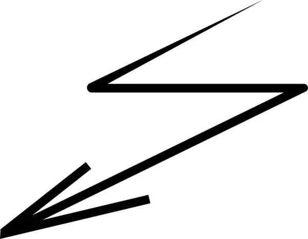 黑色箭头图标隔离在透明的背景 手绘箭头标记向量黑色 具有可编辑笔划箭头的行指示网站和应用程序的方向符号曲线符号 — 图库矢量图片