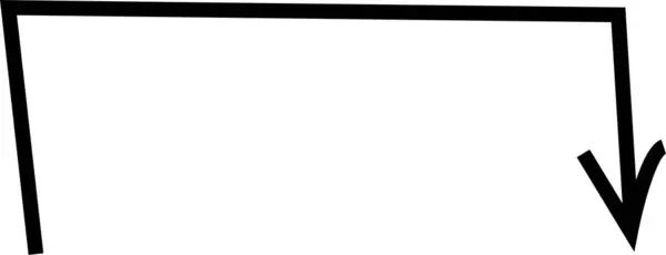 Černá Ikona Šipky Izolovaná Průhledném Pozadí Ručně Kreslený Vektor Černých — Stockový vektor