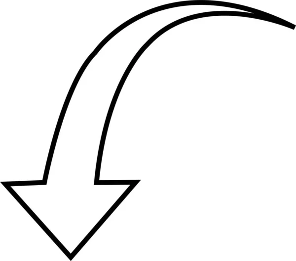 透明な背景に隔離されたブラックアローアイコン ビジネスプランベクトルのためのスケッチアローデザイン ライン編集可能なストローク矢印は ウェブサイトとアプリの方向曲線サインを示しました — ストックベクタ