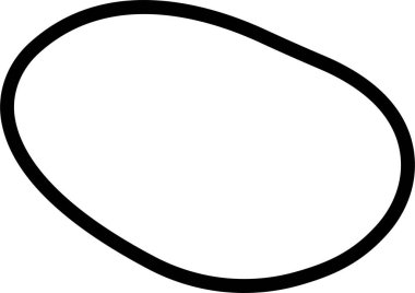 Siyah vektör çizgisi şeklinde leke. Rastgele soyut sıvı doğrusal simge, şeffaf arkaplanda izole edilmiş soyut organik element. Çakıl taşı, damla ve kütle silueti. Basit taslak yuvarlak şekil.