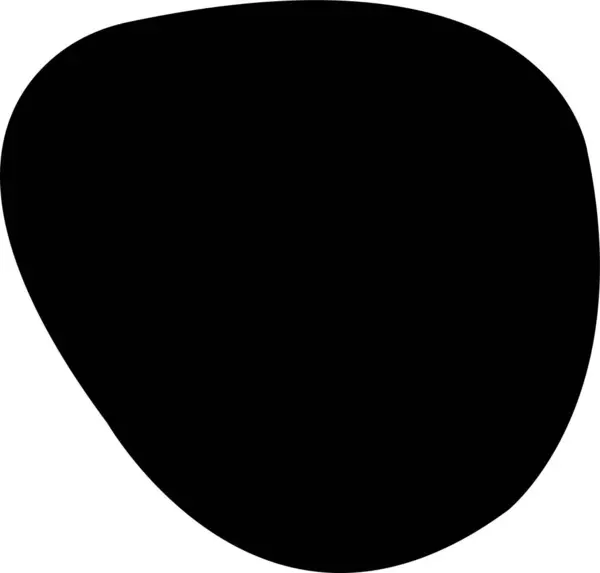 斑纹型黑色矢量平坦 随机抽象充液图标 圆形抽象有机元素在透明背景下分离 鹅卵石 下降和斑纹轮廓 简单的圆形 — 图库矢量图片