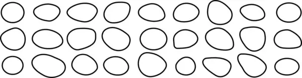 Ensemble Différentes Formes Taches Noires Ligne Vectorielle Icônes Liquides Abstraites — Image vectorielle