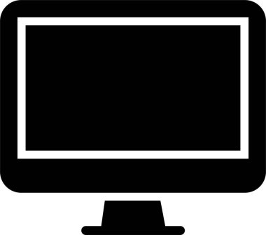 Bilgisayar monitörü simgesi. Satır, kabartma ve doldurulmuş taslak sürümü, Monitor PC, beyaz arkaplanda izole edilmiş düz ekran biçimi, web tasarımı ve uygulaması için şık koleksiyon vektörü.