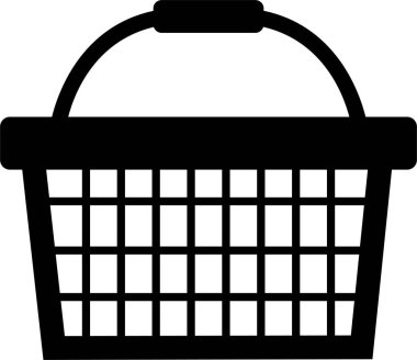 Alışveriş sepeti simgesi beyaz arka planda izole edilmiş. Market, web şablonu ve uygulaması için basit düz stil. Dükkan, araba, çanta, mağaza, çevrimiçi, satın alma, perakende, vektör tasarımı .