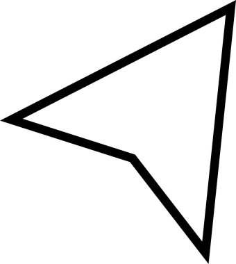 Küfürlü vektör grafik siyah doğrusal simge. Bilgisayar veya dizüstü fare imleci fare imleci beyaz arkaplanda izole edilmiş basit satır vektör koleksiyonunda simge okuna tıklayın.